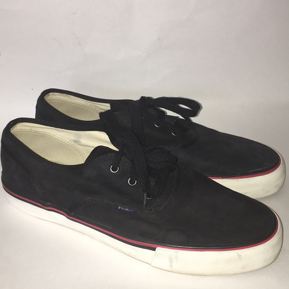 POLO by RALPH LAUREN Black Suede Sneakers